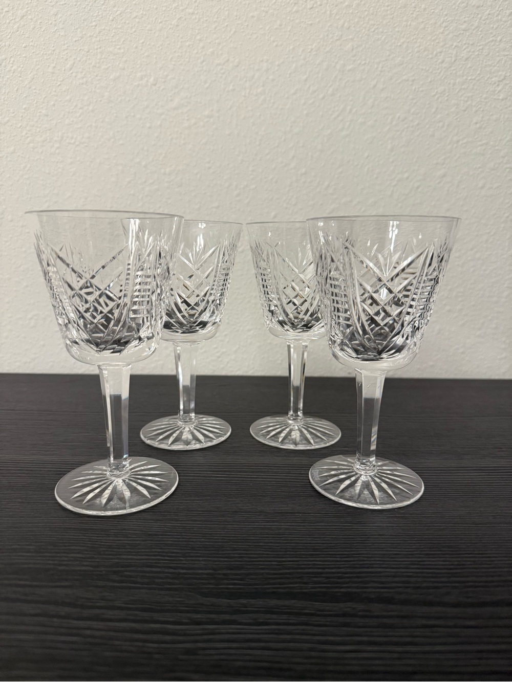 4x Signed Vintage Waterford Crystal Clare Wine Glasses